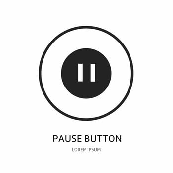 Pause button icon illustration sign for logo. Stock vector. vector