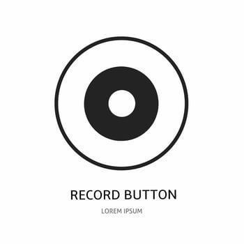 Record button icon illustration sign for logo. Stock vector. vector