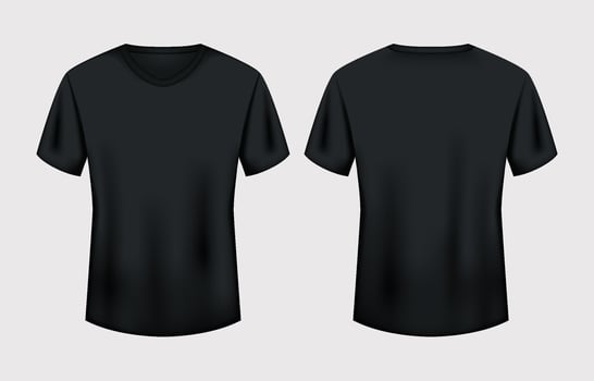 3D T-shirt with Black Color Template vector