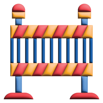 3d illustration barrier in labour day set png