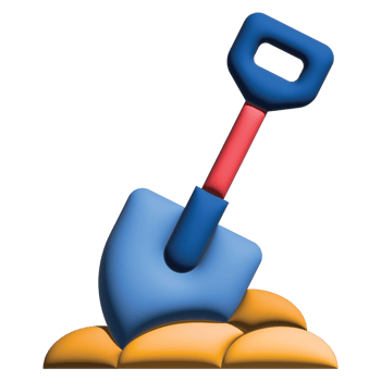 3d illustration shovel in labour day set png