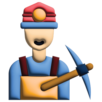 3d illustration miner in labour day set png
