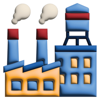 3d illustration factory in labour day set png