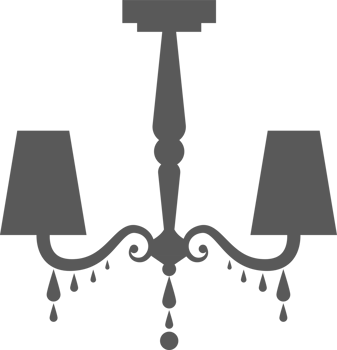 Classic and modern chandelier. Lamp silhouette png