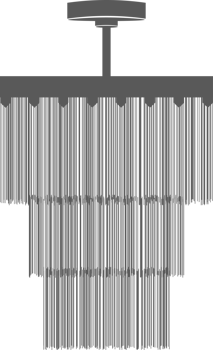 Classic and modern chandelier. Lamp silhouette png