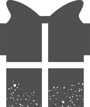 Simple gift box. Textured icon. Silhouette of the box png