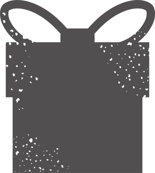 Simple gift box. Textured icon. Silhouette of the box png