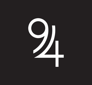94 9 4 number logo design vector