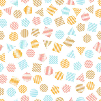 Seamless geometric pattern with multicolored geometric elements for tissue and postcards. Hipsters modern color background. Vector illustration