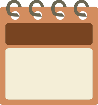 Flat icon calendar month. PNG illustration. color banner. Blank date label. Free calendar. Free PNG.