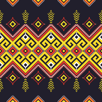 Vector abstract ethnic geometric pattern design for background or wallpaper, Seamless ethnic pattern. Handmade. Horizontal stripes. Vector illustration