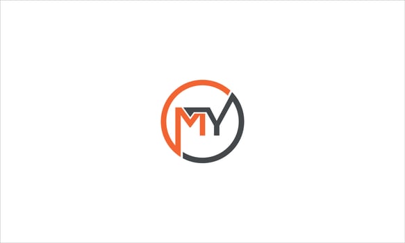 MY logo, Letter MY, MY letter logo design vector with Gradient colors. MY Letter Logo Design. Initial letters YM logo icon. Abstract letter YM logotype logo design template. YM logo Pro Vector