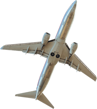 airplane take off cut out on transparent background. png