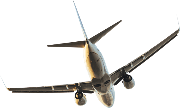 airplane take off cut out on transparent background. png