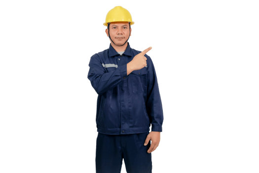A man wearing a mechanic's work uniform png