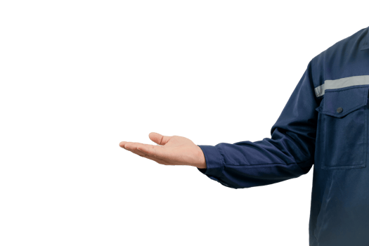 A man wearing a mechanic's work uniform png