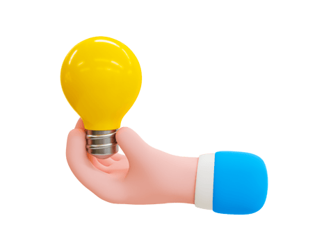 3d minimal problem-solving concept. figuring out a problem concept. reading for getting a new idea. hand holding a lightbulb. 3d illustration. png