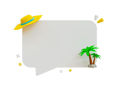 3d minimal beach theme text box. Summer greeting template. Message box. vacation time. letter template with beach compositions. 3d illustration. png
