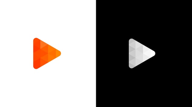 Play button logo triangle video player vector monogram icon Design