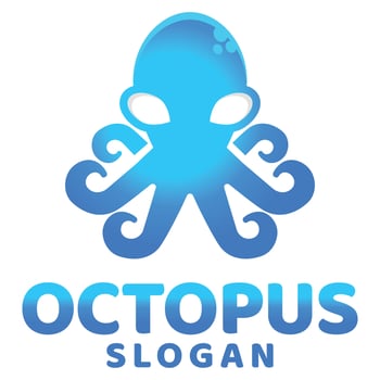 Modern flat design simple minimalist cute squid octopus logo icon design template vector with modern illustration concept style for restaurant, product, label, brand, cafe, badge, emblem