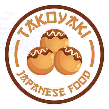 Modern flat design simple minimalist cute takoyaki logo icon design template vector with modern illustration concept style for restaurant, product, label, brand, cafe, badge, emblem