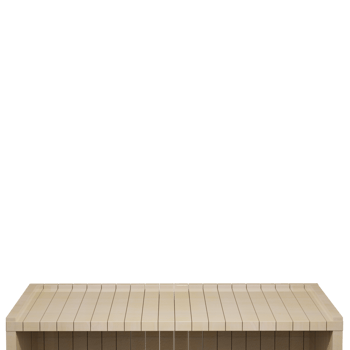 Wooden table, wood table top front view 3d render isolated png