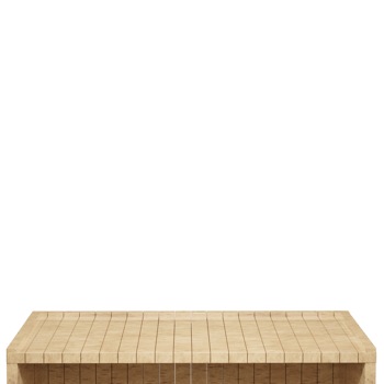 Wooden table, wood table top front view 3d render isolated png