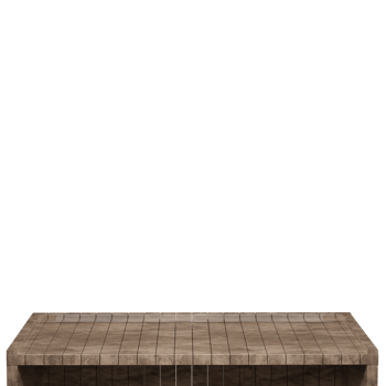Wooden table, wood table top front view 3d render isolated png