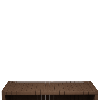 Wooden table, wood table top front view 3d render isolated png