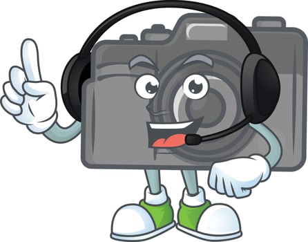 Digital camera mascot icon design vector