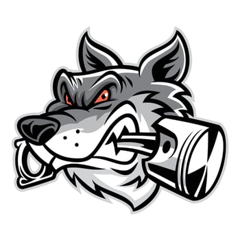 wolf bite the piston vector