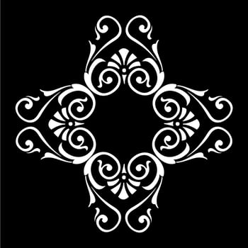 Vintage ornate seamless border vector set concept pattern in traditional style. curls and spirals ornament isolated on black background