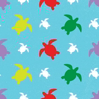 colorful turtle seamless pattern with light blue grunge background vector