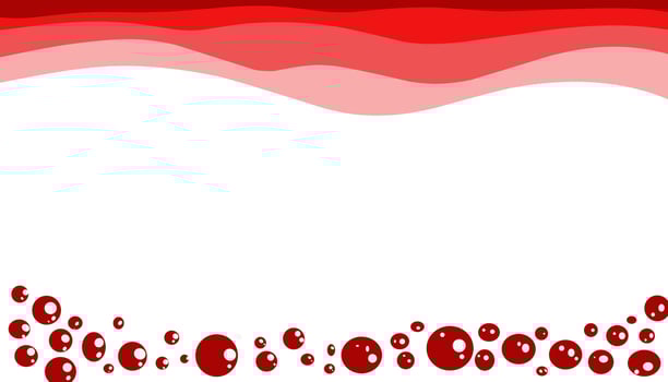 White Abstract background with red liquid and red bubbles vector
