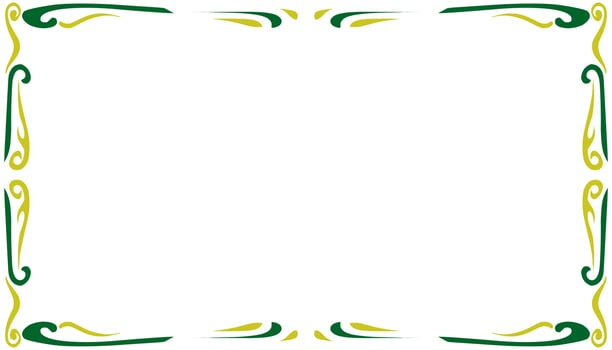 Abstract background with simple vintage green and yellow texture frame border vector