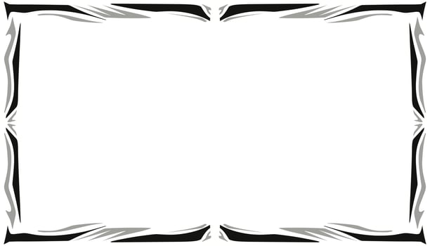 Abstract illustration background with black and white pattern frame vector