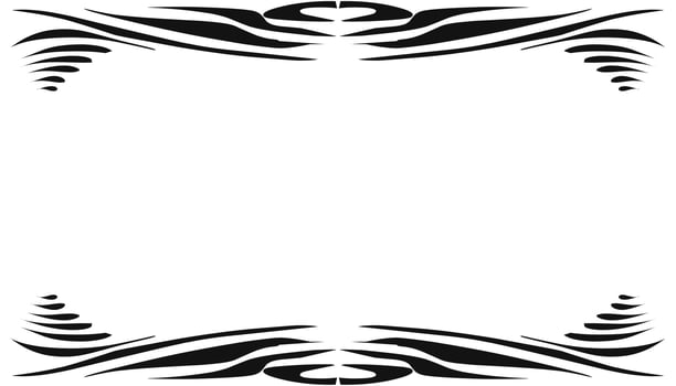 Abstract illustration background with black tribal border vector