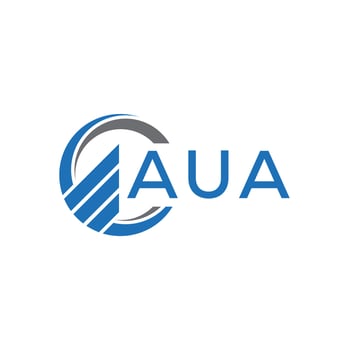AUA Flat accounting logo design on white background. AUA creative initials Growth graph letter logo concept. AUA business finance logo design. vector