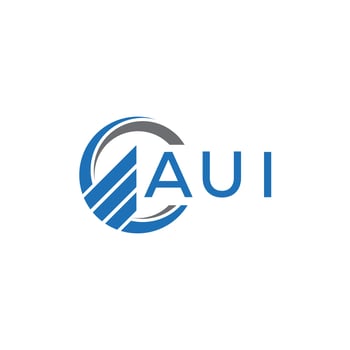 AUI Flat accounting logo design on white background. AUI creative initials Growth graph letter logo concept. AUI business finance logo design. vector