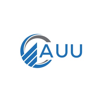 AUU Flat accounting logo design on white background. AUU creative initials Growth graph letter logo concept. AUU business finance logo design. vector