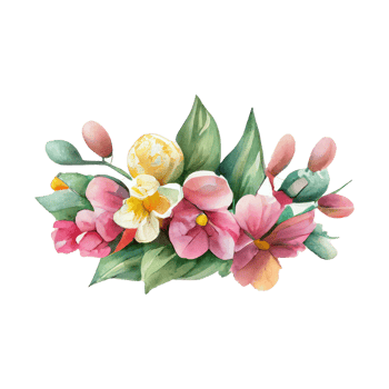 Watercolour floral illustration png