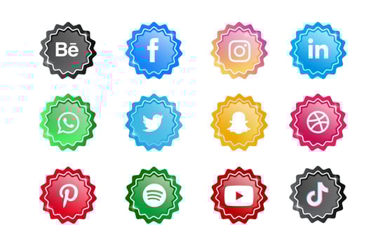 Online Tech Social Media Icon Set vector