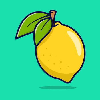 Lemon fruit vector icon illustration. Fruit icon concept isolated. Flat design