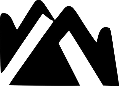 black and white of mountain icon vector