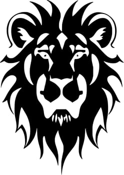 black lion head vector