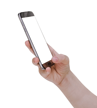 Woman using mobile smart phone isolated png
