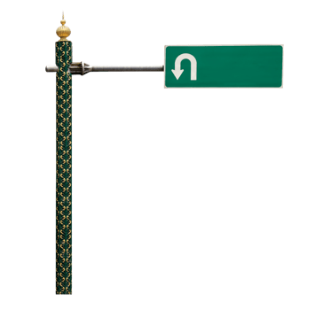 Guide post U-turn isolated png