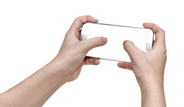 Woman using mobile smart phone isolated png
