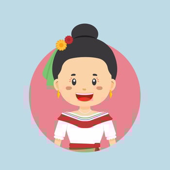 Avatar of a Mexican Character vector