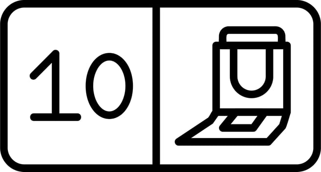 Seat Number Ten Vector Icon